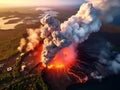 Aerial shot of KiÃÅÃ¢â¬Å¾lauea volcano erupting